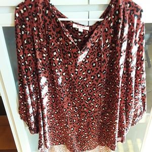 Animal Print Plus Size Blouse